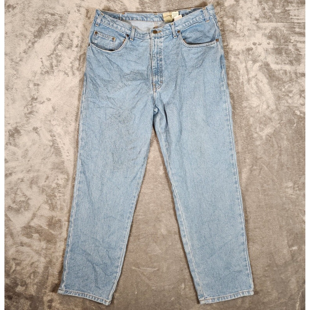 Vintage Eddie Bauer Jeans Men's 37X31 (Tag‎ 38X30) Tapered Leg Blue Denim Pants